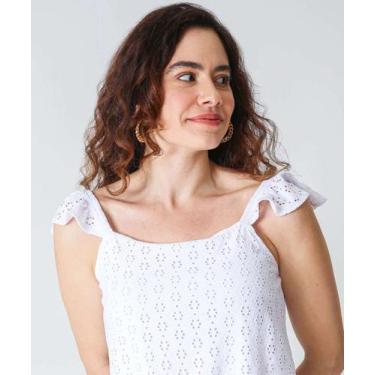 Imagem de Blusa Regata Feminina Laise Babado Marisa Off White-58005, Off white, 