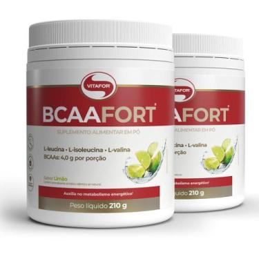 Imagem de Kit 2 Bcaa Fort Vitafor Vegano 210G Limão