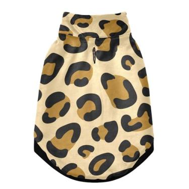 Imagem de SEHANY Casaco de cachorro marrom com estampa de leopardo para cães pequenos, superquente à prova de vento, jaqueta de inverno macia e aconchegante para clima de neve fria com coleira para animais de