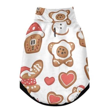 Imagem de SEHANY Casaco de Natal de gengibre para cães pequenos, superquente à prova de vento, jaqueta de inverno macia e aconchegante para animais de estimação para clima frio na neve com coleira para animais