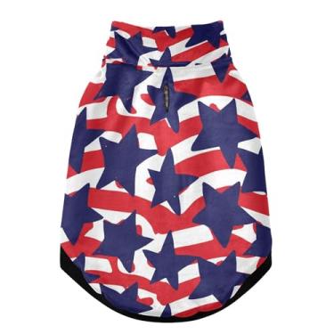 Imagem de SEHANY Casaco de cachorro com bandeira americana para cães pequenos, superquente, à prova de vento, jaqueta macia e aconchegante para animais de estimação, moletom para clima frio na neve com furo de