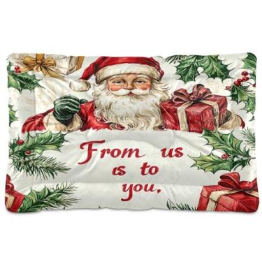 Imagem de SEHANY Cama de Natal para cães e gatos com fundo antiderrapante, cama de canil, colchão macio para animais de estimação, lavável para cães pequenos, médios e grandes, gatos, 45,7 x 61 cm