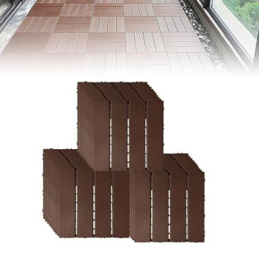 Imagem de Azulejos de deck interligados de plástico, lençóis de pátio com design de drenagem eficiente para banheiro cozinha piscina varanda varanda jardim 12 estilo G 30 peças