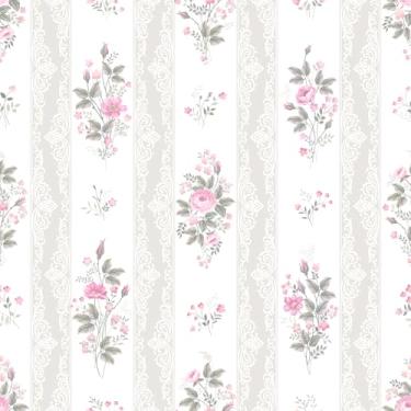 Imagem de VaryFloral Papel de parede listrado floral descasque e cole papel de parede listrado de flores francesas para quarto de meninas casa de fazenda papel de contato floral rosa para prateleira gaveta