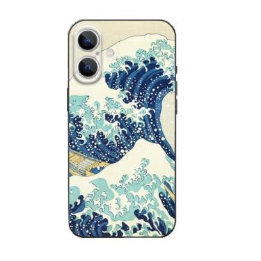 Imagem de MURLEBAY Capa para celular compatível com iPhone 17 Pro, Great Wave Off Kanagawa por Katsushika Hokusai, capa de telefone de arte japonesa