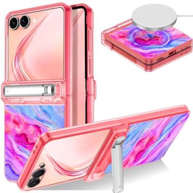 Imagem de Casetego Capa magnética para Galaxy Z Flip 7, [compatível com MagSafe] [Protetor de tela embutido] [Suporte] [Proteção de dobradiça] Capa feminina fina à prova de choque para Samsung Galaxy Z Flip 7