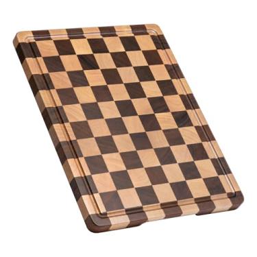 Imagem de FYCTIO Pequenas tábuas de corte de madeira para cozinha, tábua de charcutaria de madeira de acácia, bandeja de servir para carne, legumes, frutas, pão, queijo 30,5 x 12,7 x 1,8 cm