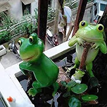 Imagem de TOPINCN Estátua de Sapo de Jardim, Escultura de Sapo de Escalada Em Resina para Vaso de Flores e Decoração de Cerca, Estátua de Animal Colorida para Jardim, Varanda e Casa