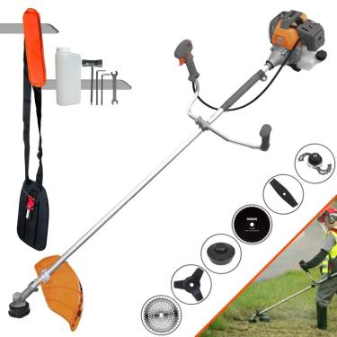 Imagem de Roçadeira À Gasolina Tekna RL520P 52cc 2HP Com Carretel + Faca 2 Pontas + Faca 3 Pontas + Faca 40 Dentes de Vídea + Faca 80 Dentes + Trimmer