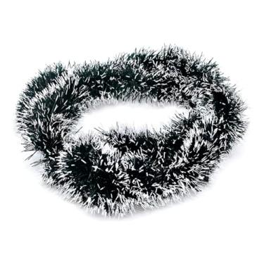 Imagem de Festão Natalino Nevado, 2m de Comprimento, Verde com Branco, Material Sintético ABS, Decoração de Natal Reutilizável