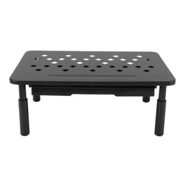 Imagem de GOWENIC Suporte Riser para Computador de Mesa Com Gaveta, Suporte para Monitor Riser 3 Altura Ajustável, Suporte para Laptop para Mesa, Organizador de Mesa para Computador, Laptop, (BLACK)