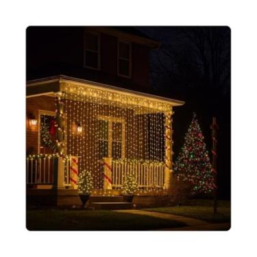 Imagem de Cortina 300 Led Branco Quente 8 Funções 3,0x2mts Natal 220v