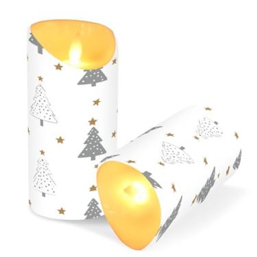 Imagem de ATTX Pacote com 2 lindas velas sem chamas para árvore de Natal – Velas LED de 7,6 cm x 15 cm com controle remoto e temporizador para casa, casamento, decoração de acampamento #306
