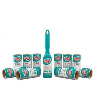 Imagem de Kit com 1 Tira Pelos para Roupas e Pets com 10 Refis Adesivos 30 Folha