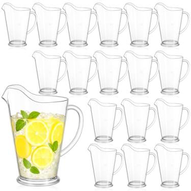 Imagem de LemonRoad 18 jarras de plástico de 1,700 g, jarra transparente para restaurante, jarro de água, jarro grande, para servir leite e chá, suco, bebida para festas, recipiente e dispensador de cerveja