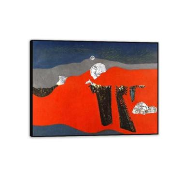 Imagem de Pôster Max Ernst The Desert Reproduções de pinturas famosas Surrealismo Tela de arte de parede Max Ernst para presentes de sala de estar 80 x 60 cm (32 x 24 polegadas) moldura preta