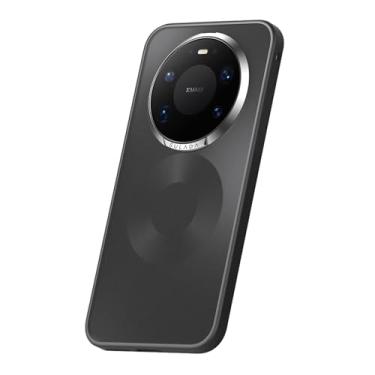 Imagem de LYJSMGZ Capa antiimpressões digitais para Huawei Mate 80 Pro Max/80 Pro/80, translúcida, fosca, não irrita a pele, armação de lente de metal, antiamarelamento, capa à prova de choque, preta, Mate 80