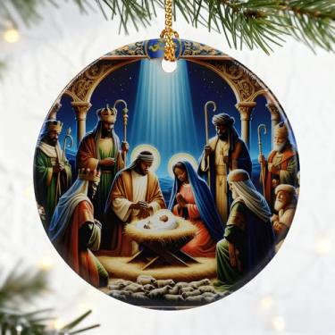 Imagem de Ornamento de presépio religioso, decoração de feriado de manjedoura religiosa, enfeites de Natal, decorações de Natal | Presentes cristãos, presentes religiosos, troca de presentes e ideia de presente
