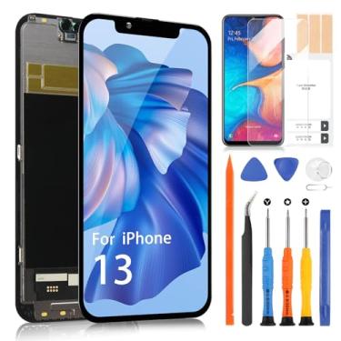Imagem de Para substituição de tela do iPhone 13, tela LCD digitalizadora sensível ao toque, peças de reparo para iPhone 13 Screen A2633, A2482, A2631, A2634, A2635 com ferramentas (Incell)