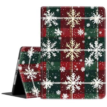 Imagem de BFRKXOCK Capa para iPad Mini 6 2021 8,3 polegadas, suporte inteligente multi-ângulo, hibernar/despertar automático para iPad Mini 6ª geração 8,3 polegadas, flocos de neve brancos de Natal