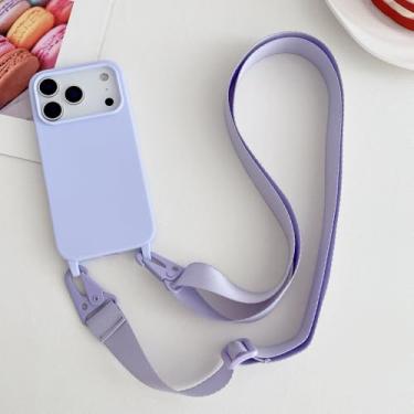Imagem de Capa de silicone fosca com alça e colar transversal para iPhone 17 16 15 14 Pro Max 11 12 13 XR X XS 8 Plus SE