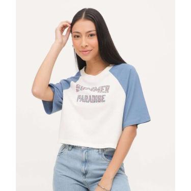 Imagem de Blusa Feminina Estampa Frontal Manga Curta Marisa-10090, Off white, G