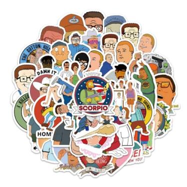 Imagem de 54 adesivos King of the Hill para garrafas de água adesivos juvenis bonitos, à prova d'água, bonitos e modernos, adequados para copos, telefones, bicicletas, guitarras, malas, piano, skate.