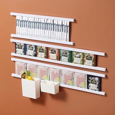 Imagem de Fita adesiva em forma de U – Organizador de parede cortável de 60 cm (23,6") com parte traseira autoadesiva, rack que economiza espaço para cozinha, portas de armário e armazenamento de banheiro (sem