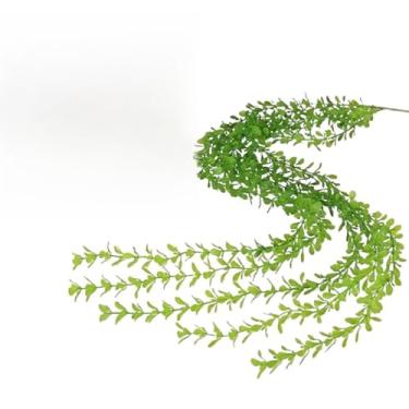 Imagem de Videiras para pendurar na parede de salgueiro-chorão verde simulação, vinhas de dragão cross-rio, decoração macia, plantas falsas, atacado (videira de feijão verde)