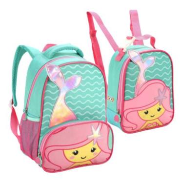 Imagem de Kit Mochila Escolar e Lancheira Térmica Zoop Seanite Sereia
