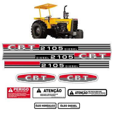 Imagem de Adesivo Trator Cbt 2105 Diesel Completo + Etiqueta Mk Cinza