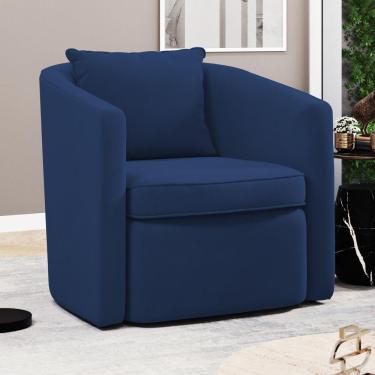 Imagem de Poltrona Decorativa Sala De Estar Aimê Veludo Azul Marinho - Desk Design
