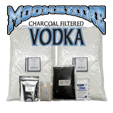 Imagem de Kit de receitas para fazer vodka Moonshine – Conjunto de receitas de destilação doméstica DIY com filtragem de carvão ativado – 5 galões neutros e vodka – Suprimentos completos de destilação doméstica
