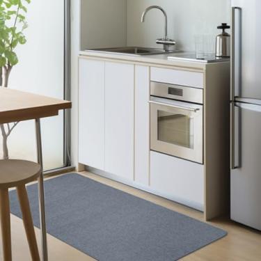 Imagem de 2 Tapete Passadeira Cozinha Antiderrapante Ln 45x110 Vr (CINZA escuro grafite preto)