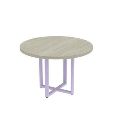 Imagem de Mesa Reunião Redonda 1100pe40tub Castanheira Natural-lilas