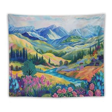 Imagem de Cowboy On Horse In Red Mountain Landscape Wall Tapestry Western Rustic Decor Desert Art For Living Room Dorm Country Style Hanging Accent Lively Outdoor Scene70 x90 Tapeçarias