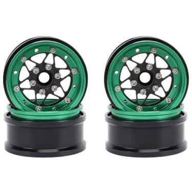 Imagem de SUNGOOYUE Aro de Roda RC, 4 PCS 1.9 Polegada Aro de Roda Leve de Liga de Alumínio para Crawler 1/10, Com Design de Raio de 6 Estrelas para Wraith Axial SCX10 (Verde)