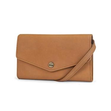 Imagem de Timberland Bolsa tiracolo feminina de couro RFID com alça transversal removível, Trigo (nobuck), One Size