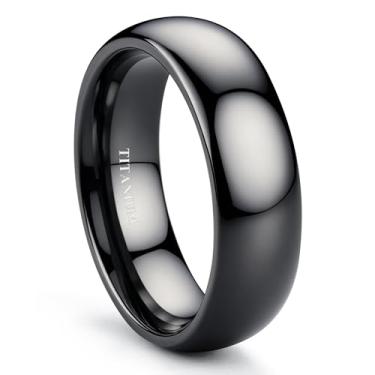 Imagem de Jstyle Aliança de casamento de titânio de 2 mm, 4 mm e 6 mm, para mulheres e homens, banhado a prata/preto/ouro, abobadado, alto polimento, aliança de noivado e compromisso, aliança de casamento