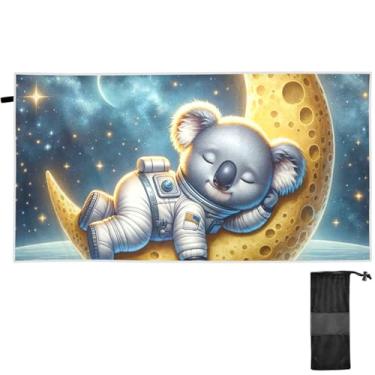 Imagem de TSENQUE Toalhas grandes estreladas de lua de coala fofas para adultos, toalhas de areia para praia, cores à prova de areia, toalhas de areia de secagem rápida, acessórios de praia essenciais 180 x 70