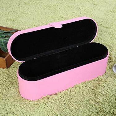 Imagem de Semme Caixa de Armazenamento de Couro Pu para Secador de Cabelo, Bolsa de Viagem à Prova de Umidade e à Prova de Choque para Organizador de Secador de Cabelo Rosa Vermelho Roxo (Rósea)