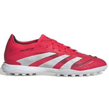 Imagem de adidas Tênis unissex Pro Turf, Vermelho lúcido, branco/preto, 14 Women/13 Men