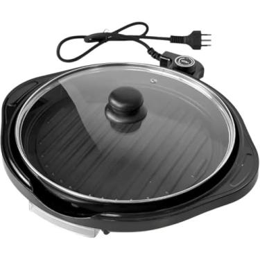 Imagem de Grill Elétrico Redondo Premium com Termostato, Preto, 220V, 40cm