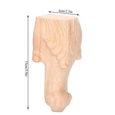 Imagem de GLOGLOW Pernas de Decoração de Plantas Artificiais, Madeira Maciça, Estilo Europeu, 4 Peças, 12x6cm, para Armário, Mesa e sofá, Móveis de Madeira Esculpida Nan (15 * 6cm)