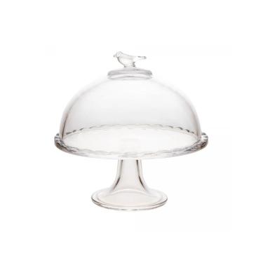 Imagem de Prato Com Pé E Cúpula Em Cristal Bird 19x19cm Wolff