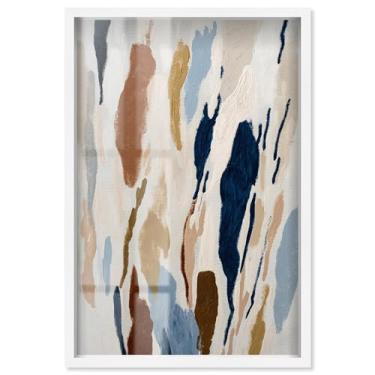 Imagem de Tribe of Hues Shadowbox Print Abstract Wall Art por Art Remedy, moldura branca, 53 x 78 cm