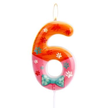 Imagem de SAVITA Vela de Aniversário Raposa, Adorável Desenho Animado Vela Numérica Decoração de Bolo com Tema Animal para Festas Aniversário Chá Bebê e Comemorações (Número 6)