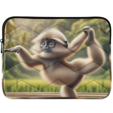 Imagem de Capa protetora para laptop Gibbon Monkey Yoga Animal para laptop universal 13-14 polegadas acessórios de computador para MacBook 13 polegadas capa
