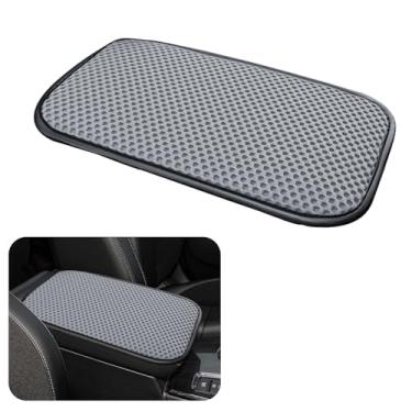 Imagem de ongfuwu Capa de console central de carro, capa de apoio de braço de seda gelada de resfriamento de 12,4" × 7,5 cm para carros, almofada de apoio de braço automotivo respirável, protetor de console do