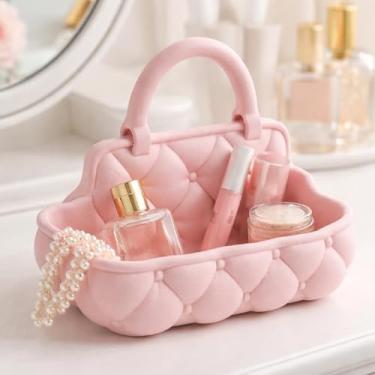 Imagem de Bandeja Decorativa Acolchoada com Alça Organizadora | Porta Joias, Maquiagem e Perfumes para Penteadeira e Quarto